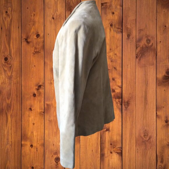 Nancy Bolen City Girl Size 12 Beige Suede Open Front Jacket Fringe Western - Picture 7 of 9